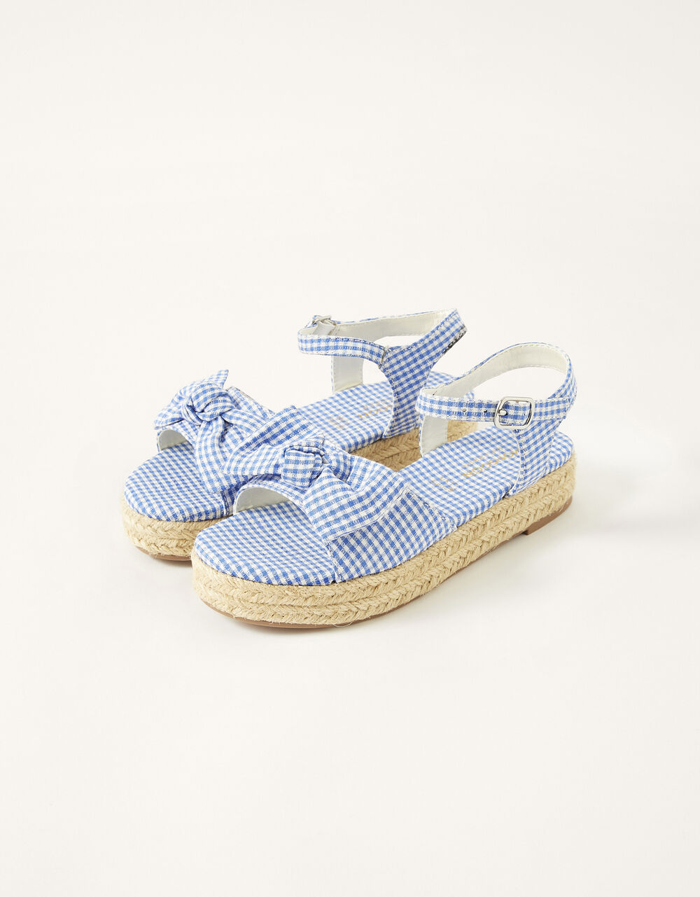 Children Children's Shoes & Sandals | Gingham Espadrille Sandals Blue - MU32340