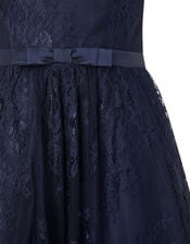 Lace One-Shoulder Prom Dress, Blue (NAVY), large