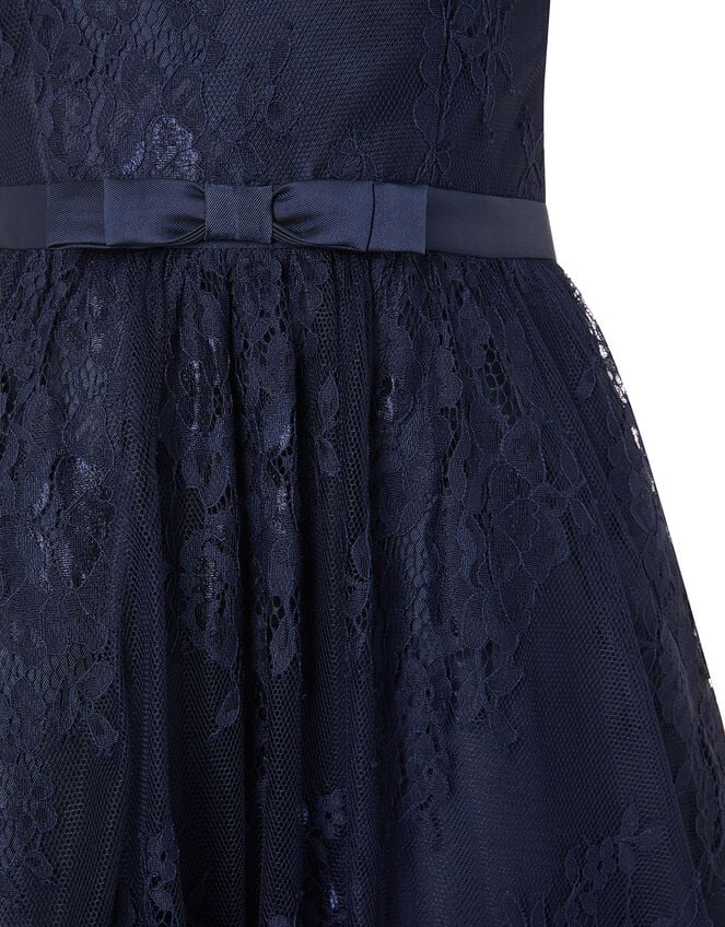 Lace One-Shoulder Prom Dress, Blue (NAVY), large