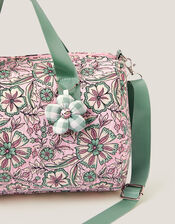 Floral Print Duffle Bag, , large