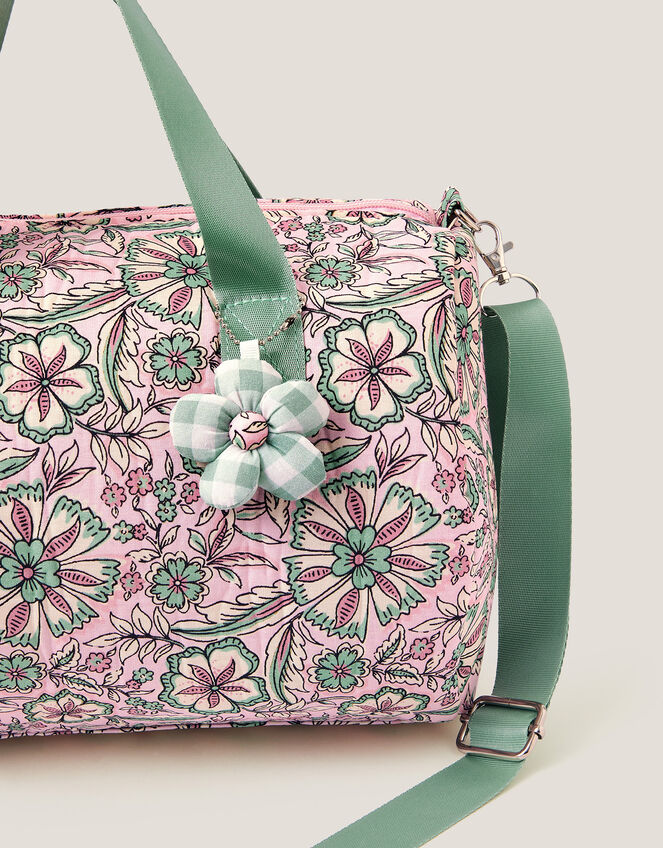 Floral Print Duffle Bag, , large