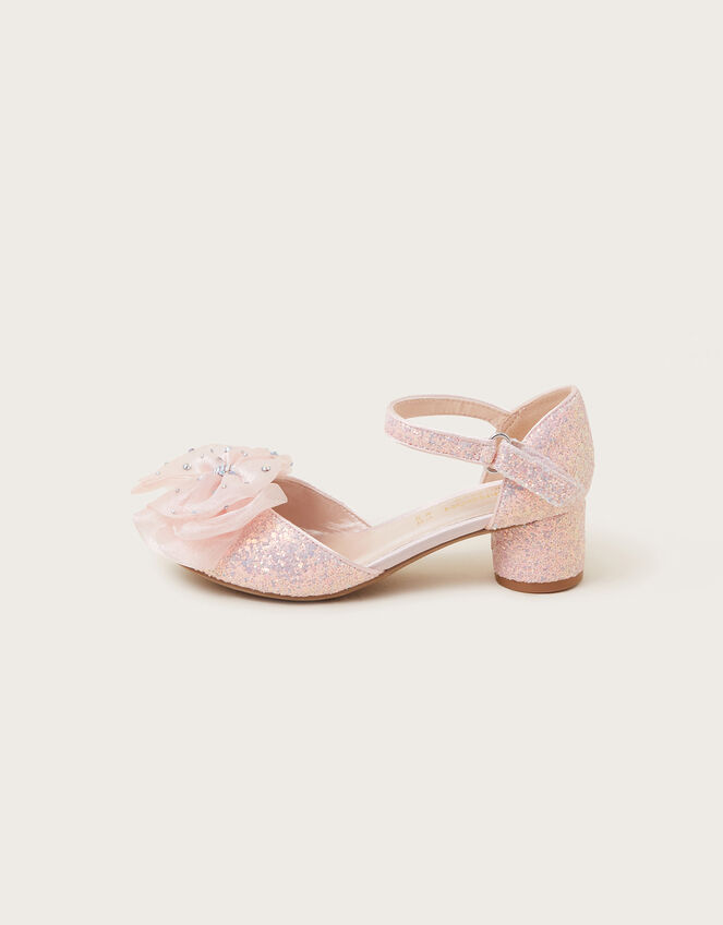 Cindy Glitter Diamante Two-Part Heels, Pink (PINK), large