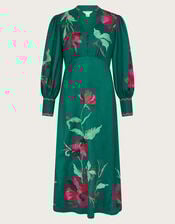 Lyra Embroidered Midi Dress, Green (GREEN), large