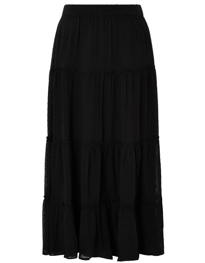 Jasmine Spot Print Midi Skirt, Black (BLACK), large