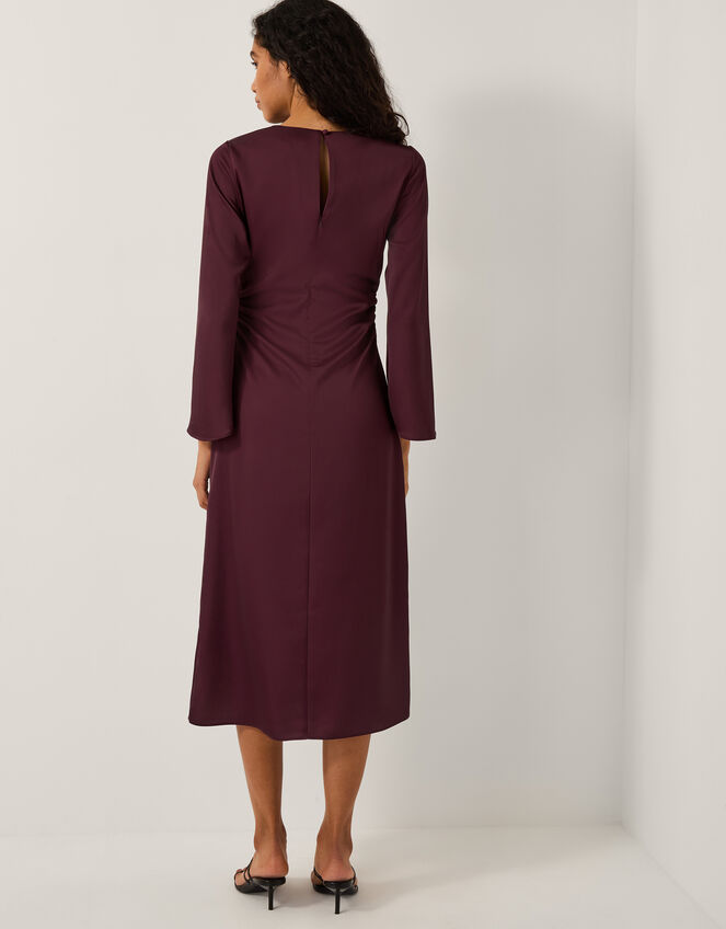 Polly Floral Print Midi Dress, Red (BURGUNDY), large