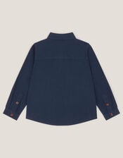 London Embroidered Twill Shirt, Blue (BLUE), large