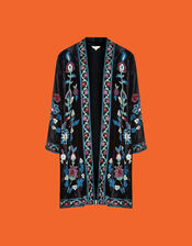East Tara Embroidered Velvet Jacket, Black (BLACK), large