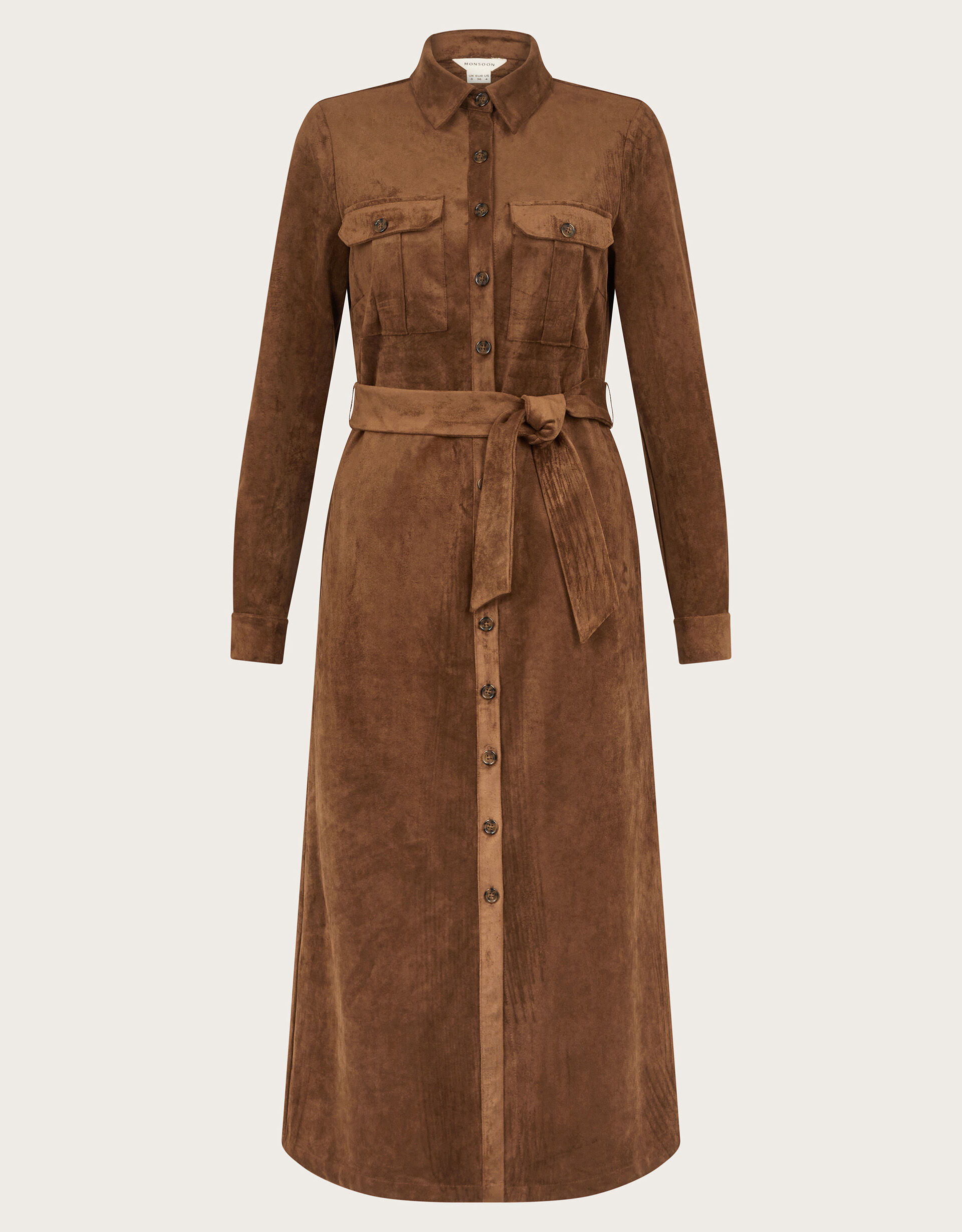 Amber Suedette Midi Dress Brown