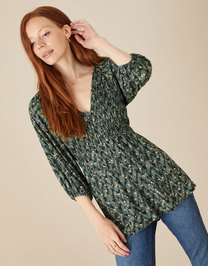 Safari Naima Shirred Waist Top - Maroon