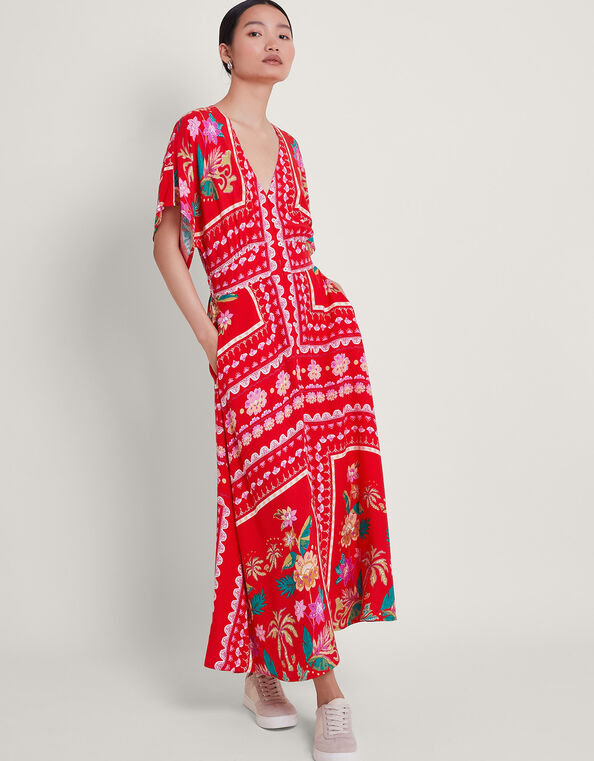 Sandie Print Dress, Red (RED), large