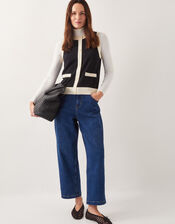 Sala Two Tone Knit Vest, Black (BLACK), large