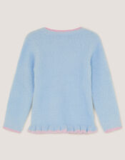 Embellished Butterfly Fluffy Jumper, Blue (BLUE), large