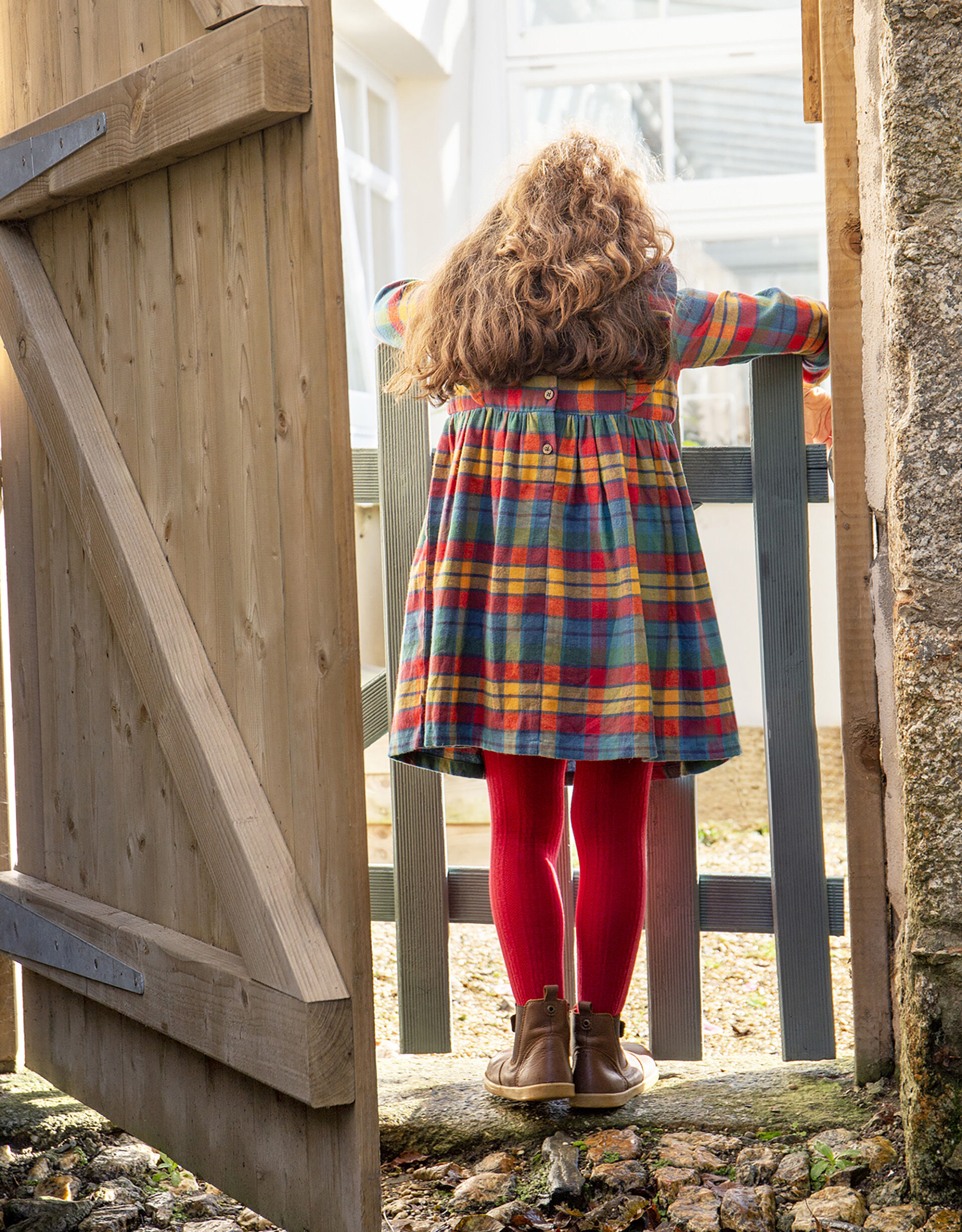 Checked smock dress outlet