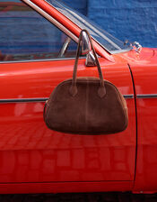 Dalia Suede Bowler Bag, , large