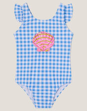 Baby Gingham Seashell Swimsuit, Multi (MULTI), large