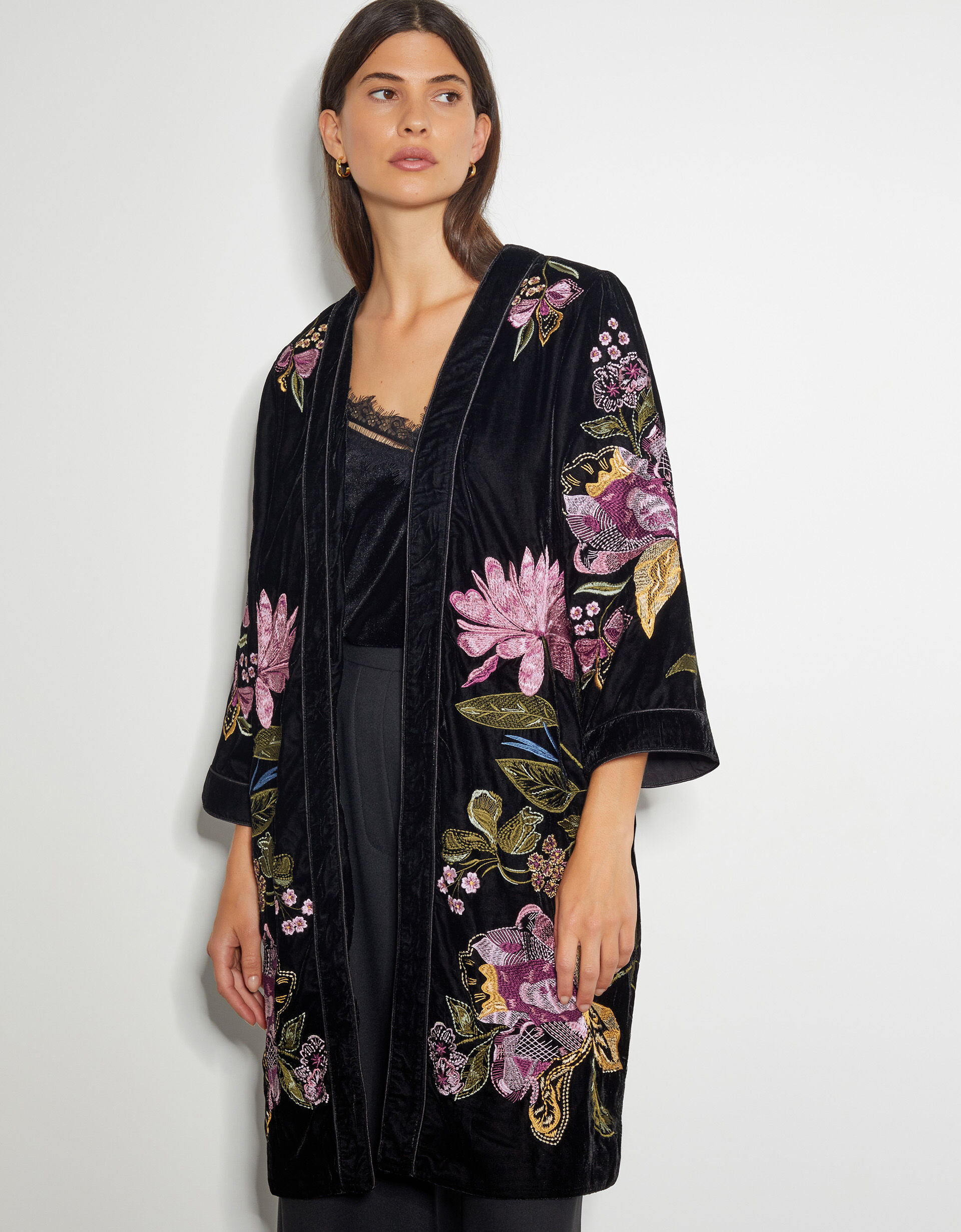 Women's black kimono jacket on sale
