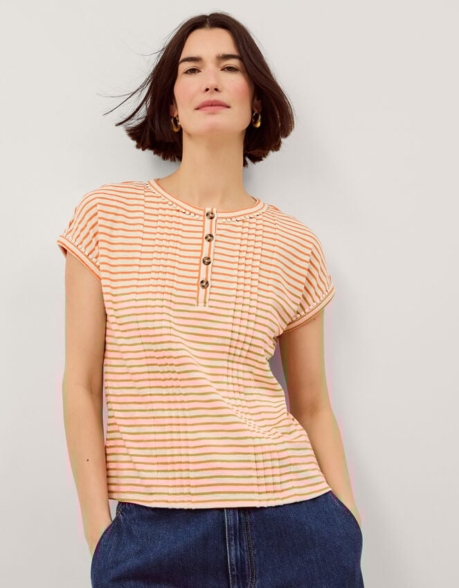 Selena Stripe T-Shirt, Ivory (IVORY), large
