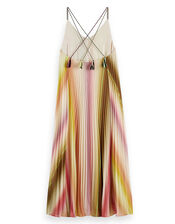 Scotch and Soda Pleated Tank Top Maxi Dress Shorter Length, Multi (MULTI), large