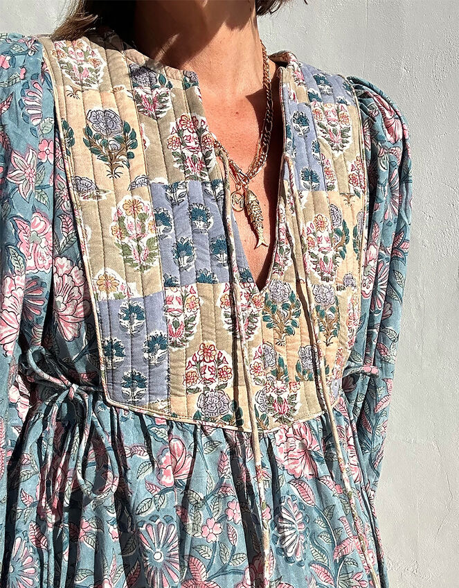 Maison M Floral Print Dress, Blue (INDIGO), large