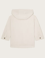 Hooded Top in Linen Blend, Ivory (IVORY), large