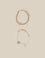 2-Pack Rose Heart Mesh Bracelets , , large