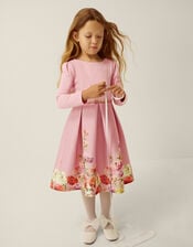 Anoushka Long Sleeve Floral Party Dress, Pink (PINK), large
