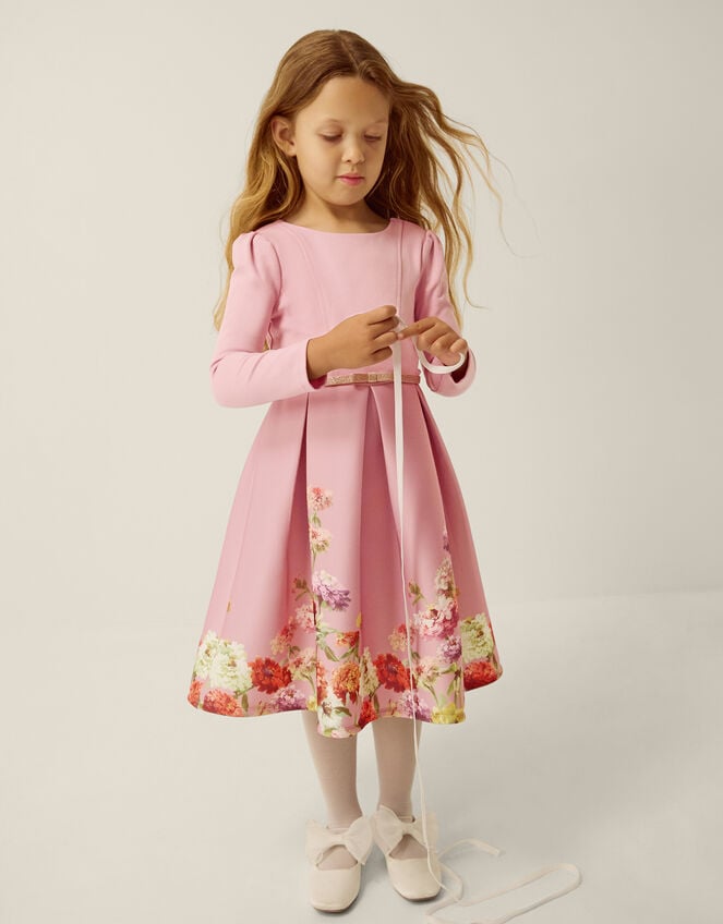 Anoushka Long Sleeve Floral Party Dress, Pink (PINK), large