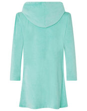 Leila Unicorn Towelling Dress, Blue (TURQUOISE), large