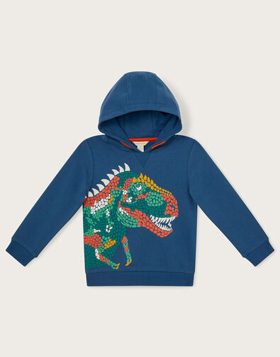 Dinosaur Hoodie, Blue (NAVY), large
