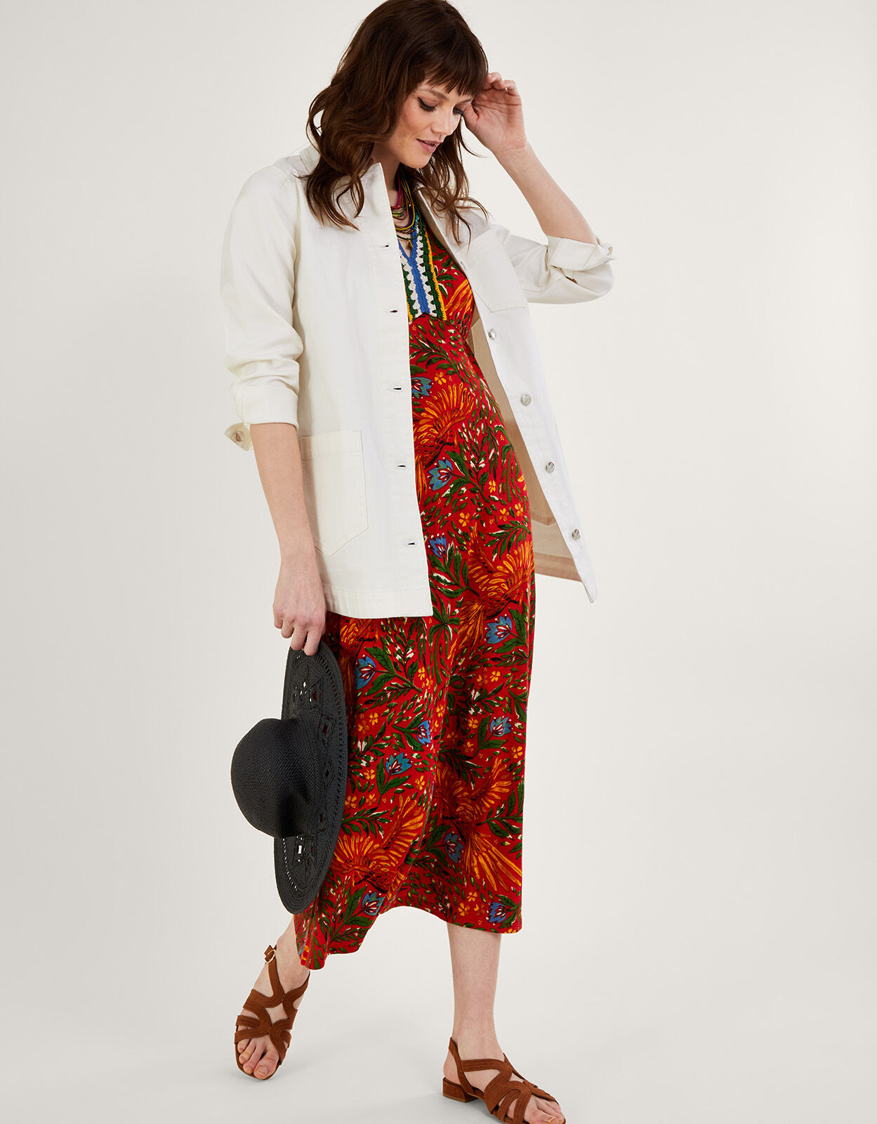 Mindy Longline Denim Jacket Natural