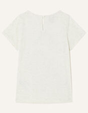 Rainbow Cloud Sequin T-Shirt, White (WHITE), large