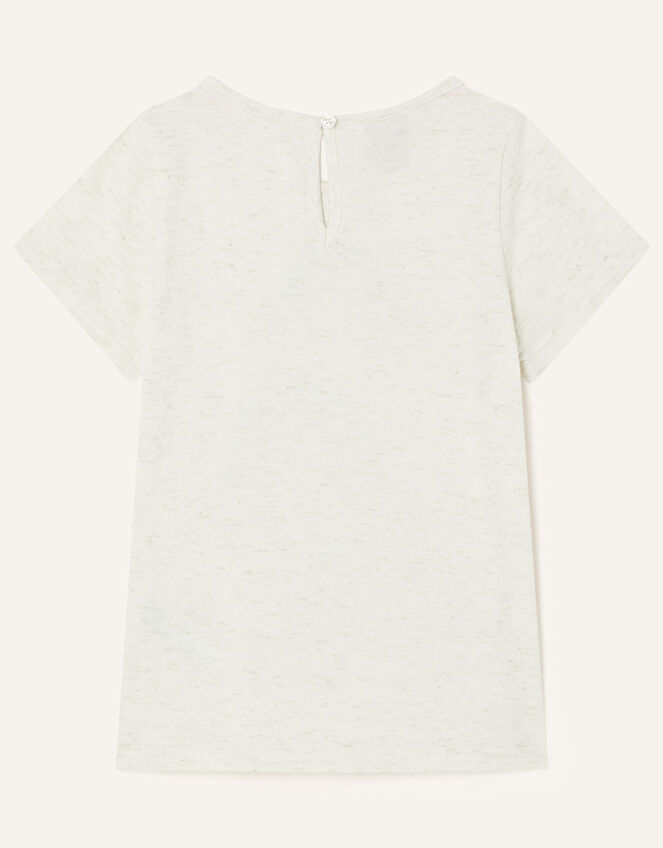 Rainbow Cloud Sequin T-Shirt, White (WHITE), large