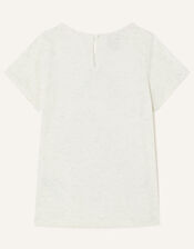 Rainbow Cloud Sequin T-Shirt, White (WHITE), large