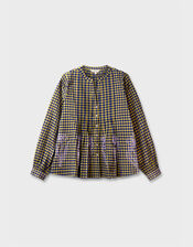 East Dilly Embroidered Gingham Print Blouse, Multi (MULTI), large