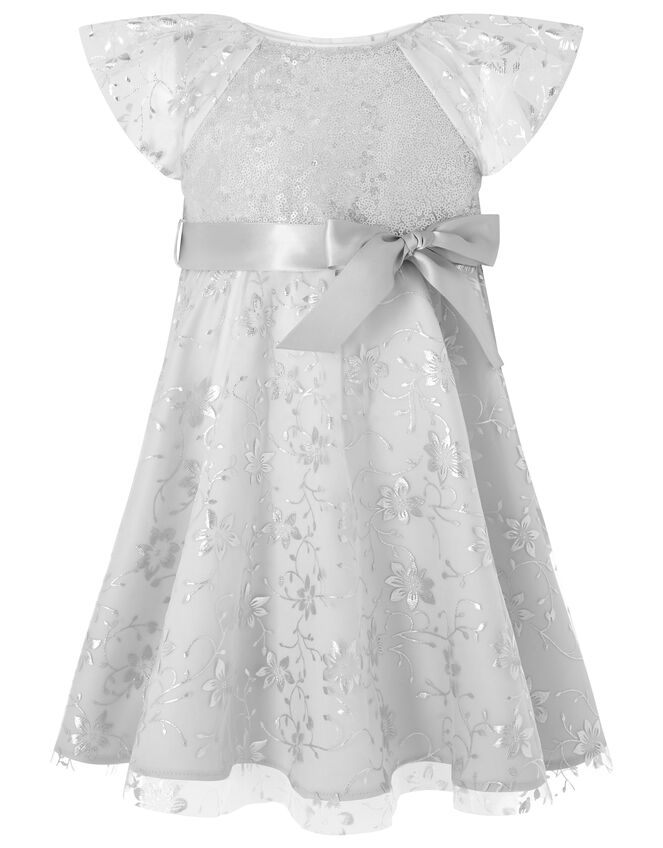 Baby Millie Sequin Party Dress, Silver (SILVER), large