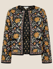 ARTISAN STUDIO Woodblock Floral Fauna Jacket, Black (BLACK), large