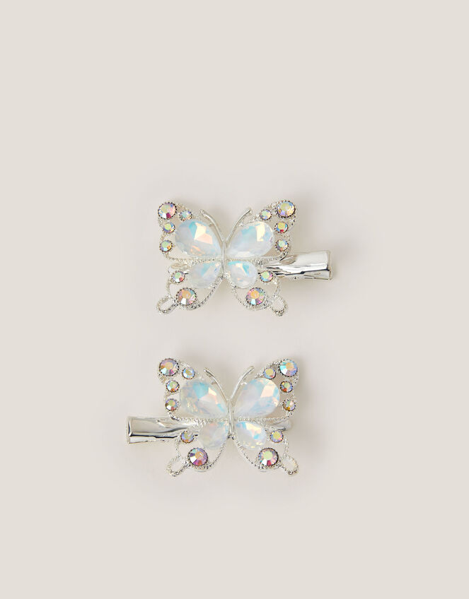 2 Pack Gemstone Butterfly Hair Clips