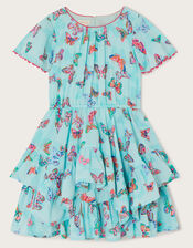 Butterfly Woven Dress, Blue (BLUE), large