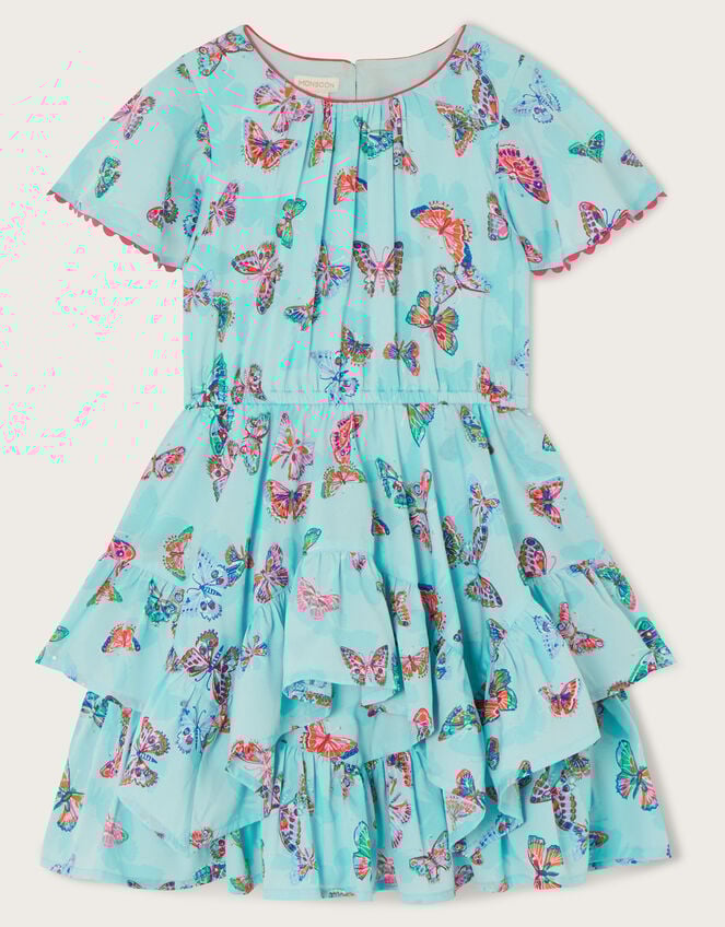 Butterfly Woven Dress, Blue (BLUE), large