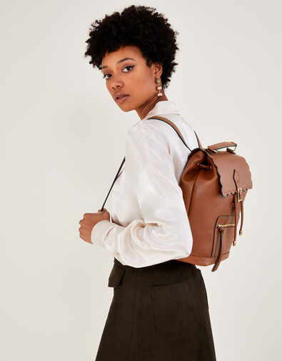 Scallop Backpack, Tan (TAN), large