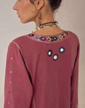 Maison Hotel Asha Mirror Embroidered Top, Pink (PINK), large