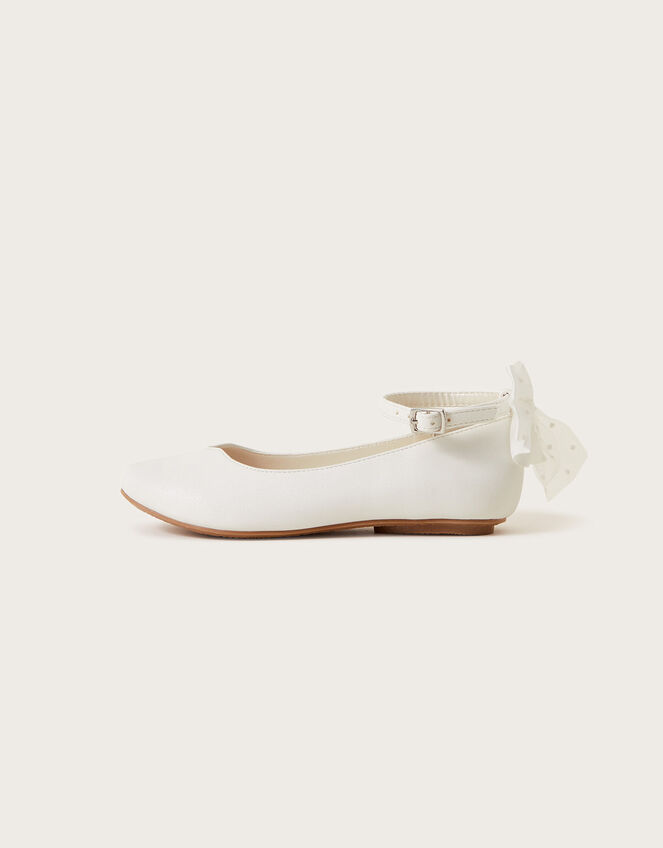 Spot Bow Communion Ballet Flats, White (WHITE), large