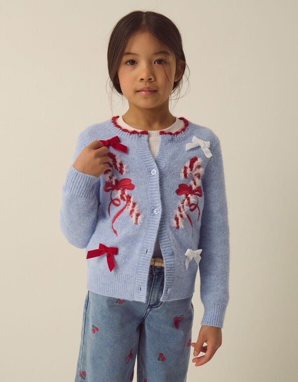 Candy Cane Christmas Cardigan, Blue (BLUE), large