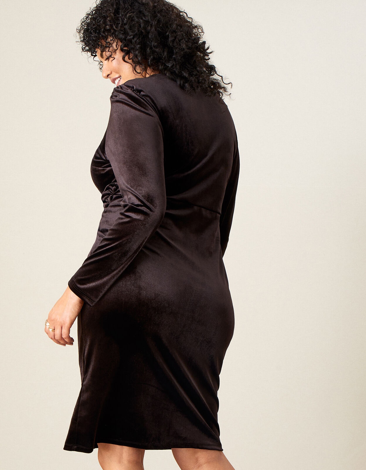 Shelly Plain Velvet Dress Brown 