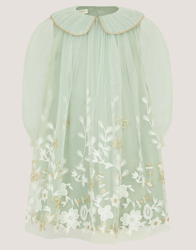 Veronica Floral Tulle Party Dress, Green (SAGE), large