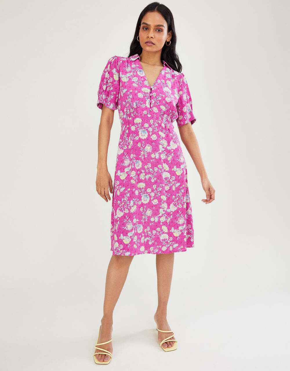 Women Dresses | Sawyer Print Short Shirt Dress Pink - JZ08860