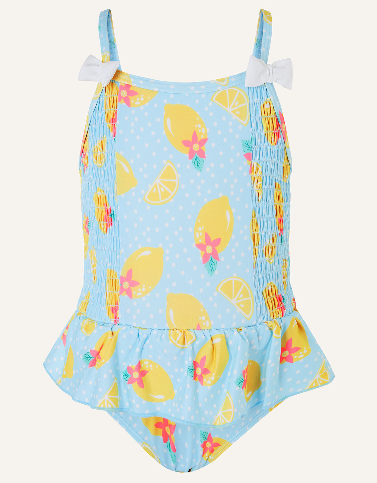 Baby Lemon Print Swimsuit Blue