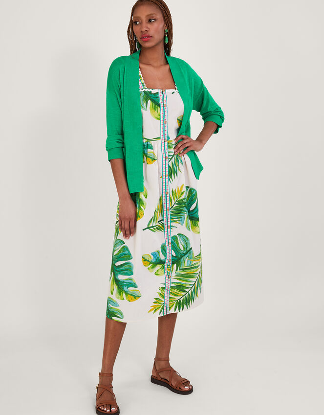 Pocket Cardigan in Linen Blend, Green (GREEN), large