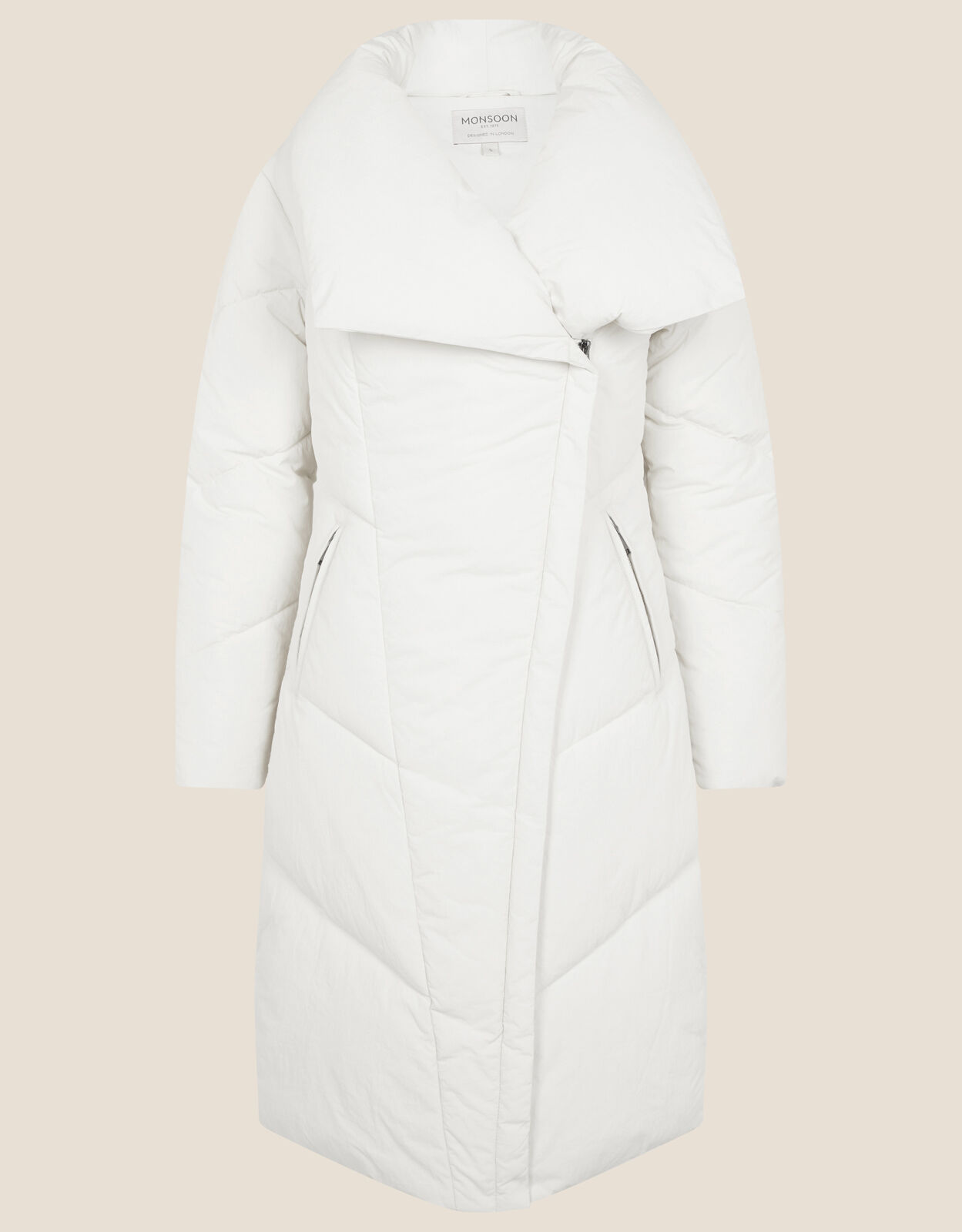 Dhalia Long Padded Coat White Women s Coats Monsoon UK