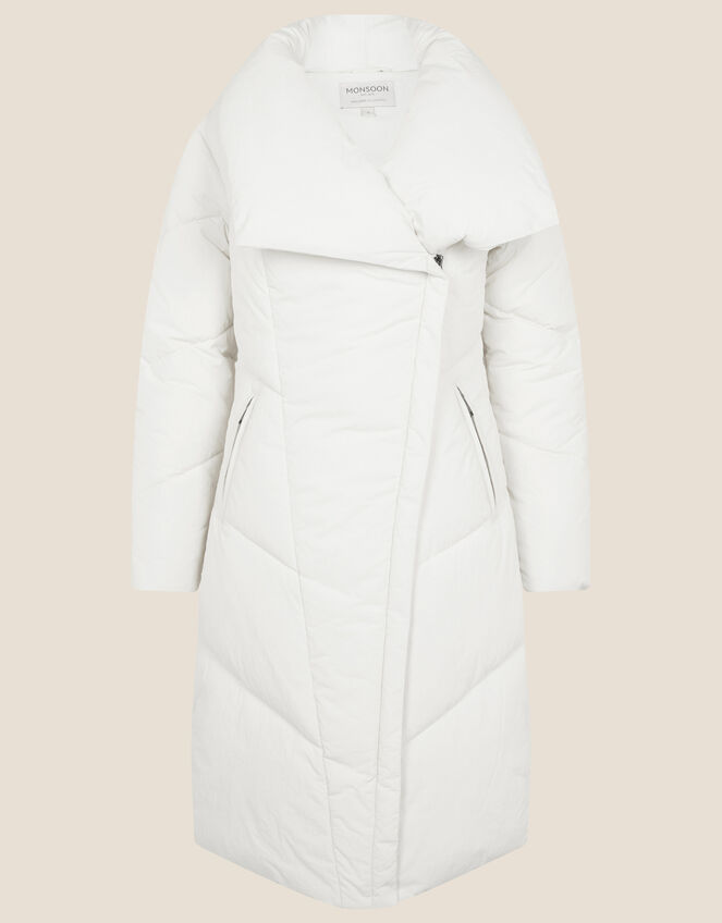 Dhalia Long Padded Coat, White (WHITE), large